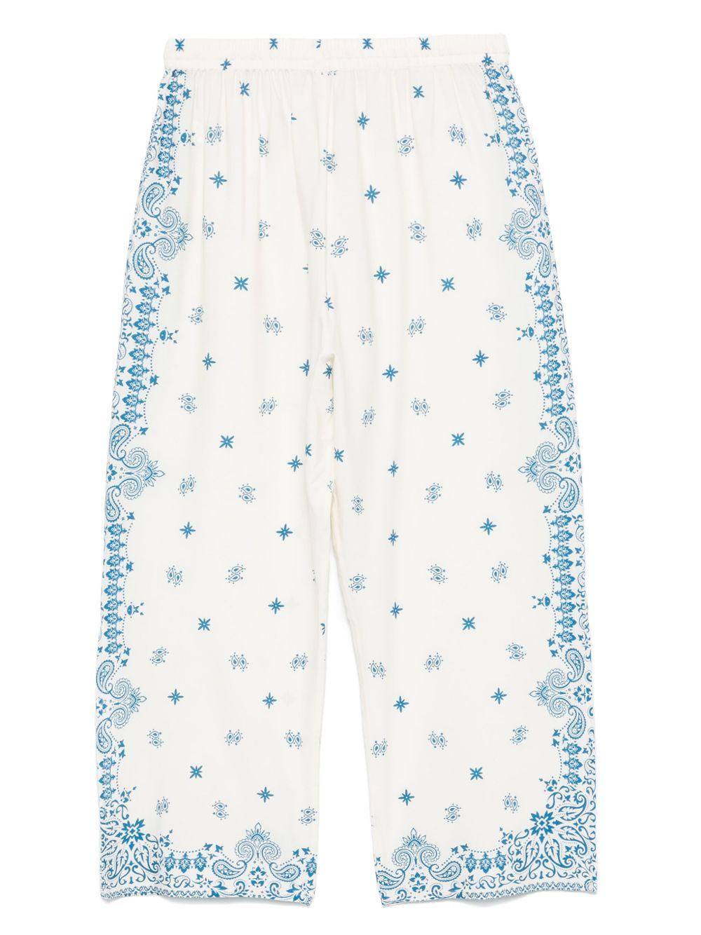 Pantaloni per donna MC2 Saint Barth Ikaria bianco con stampa grafica all - over - Rubino Kids