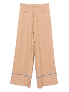 Pantaloni per donna Merci beige a pois con due tasche diagonali laterali - Rubino Kids