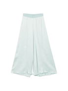 Pantaloni per donna Merci verde acquamarina a gamba ampia con dettagli plissettati - Rubino Kids