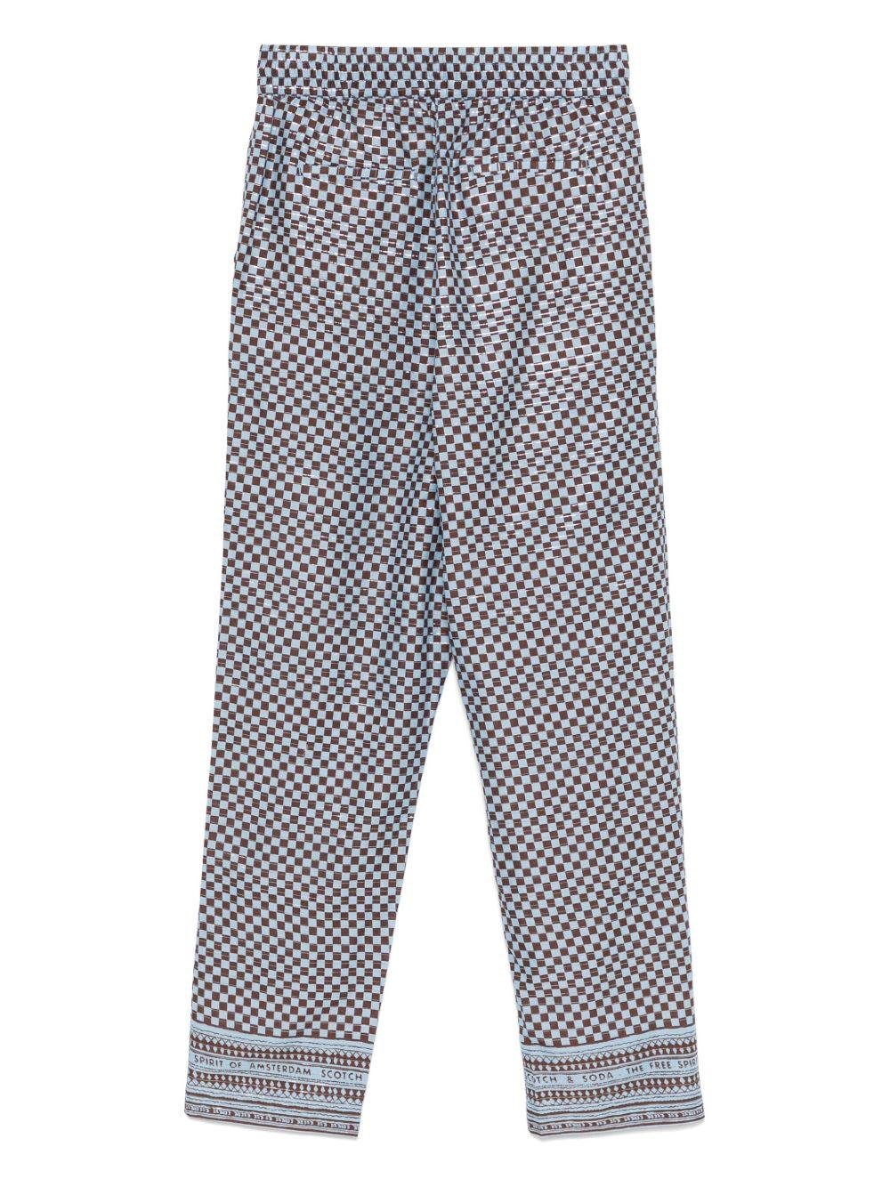 Pantaloni per donna Scotch & Soda blu con motivo a quadri - Rubino Kids