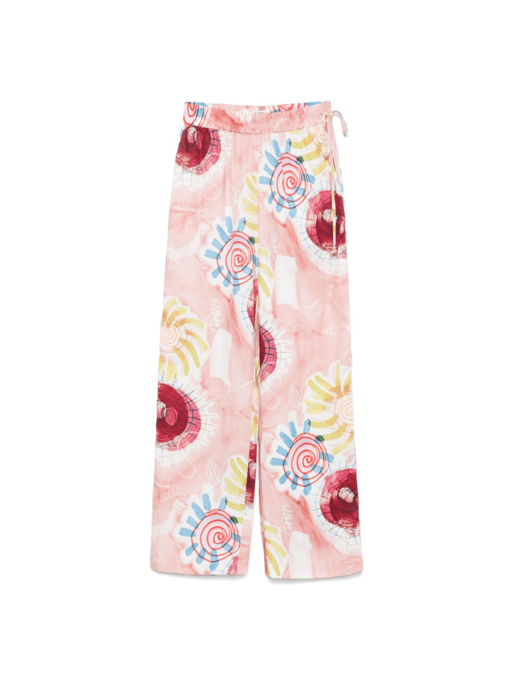 Pantaloni per donna Scotch & Soda rosa con stampa grafica e design svasato - Rubino Kids