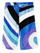 Pantaloni per neonata Emilio Pucci Junior blu in velluto - Rubino Kids