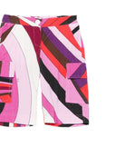 Pantaloni per neonata Emilio Pucci Junior multicolore con stampa geometrica - Rubino Kids