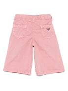 Pantaloni per neonata Emporio Armani Kids rosa con applicazione - Rubino Kids
