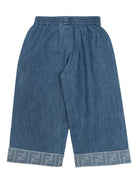 Pantaloni per neonata Fendi Kids in denim con elastico in vita - Rubino Kids