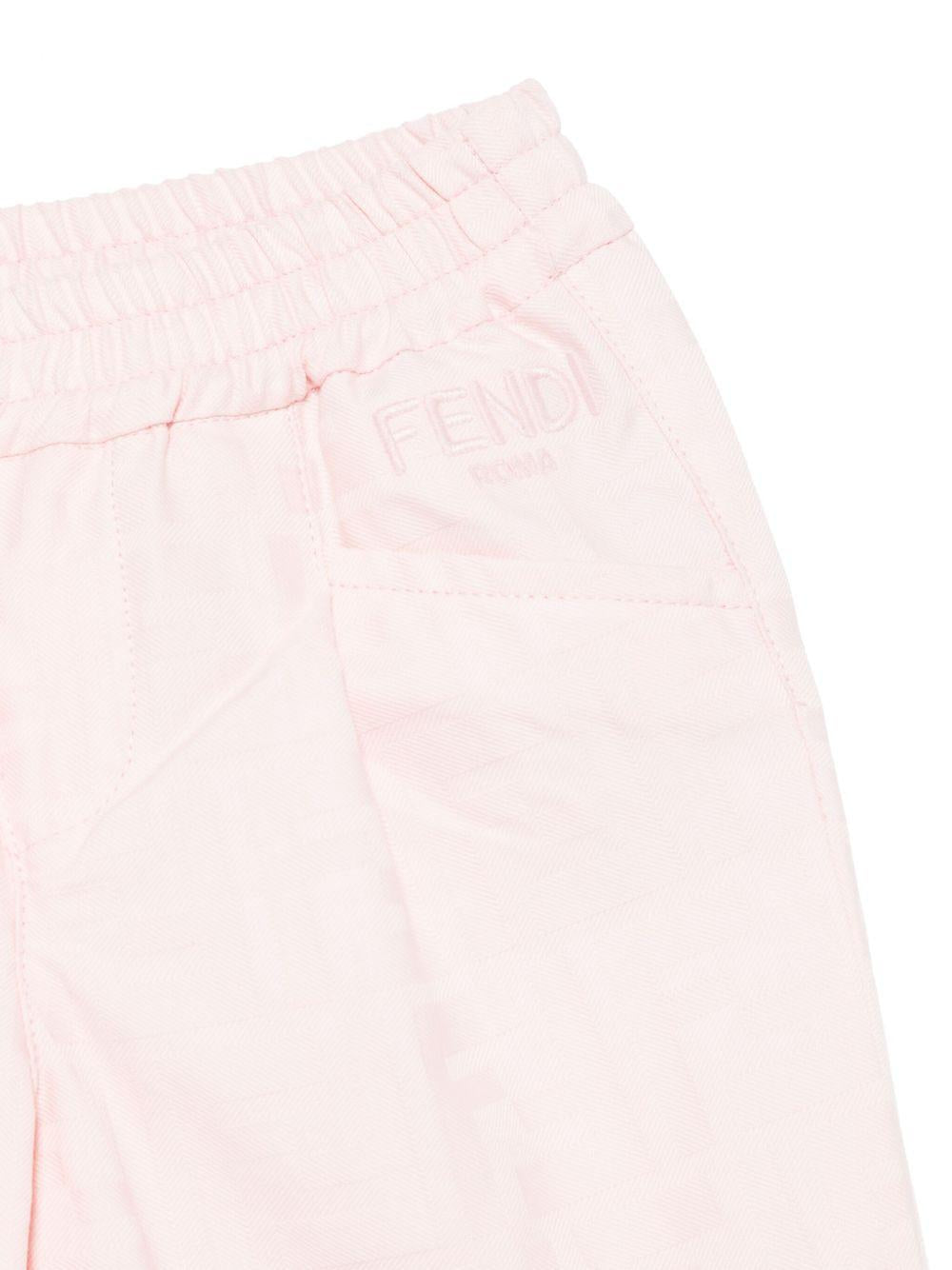 Pantaloni per neonata Fendi Kids rosa con elastico in vita - Rubino Kids