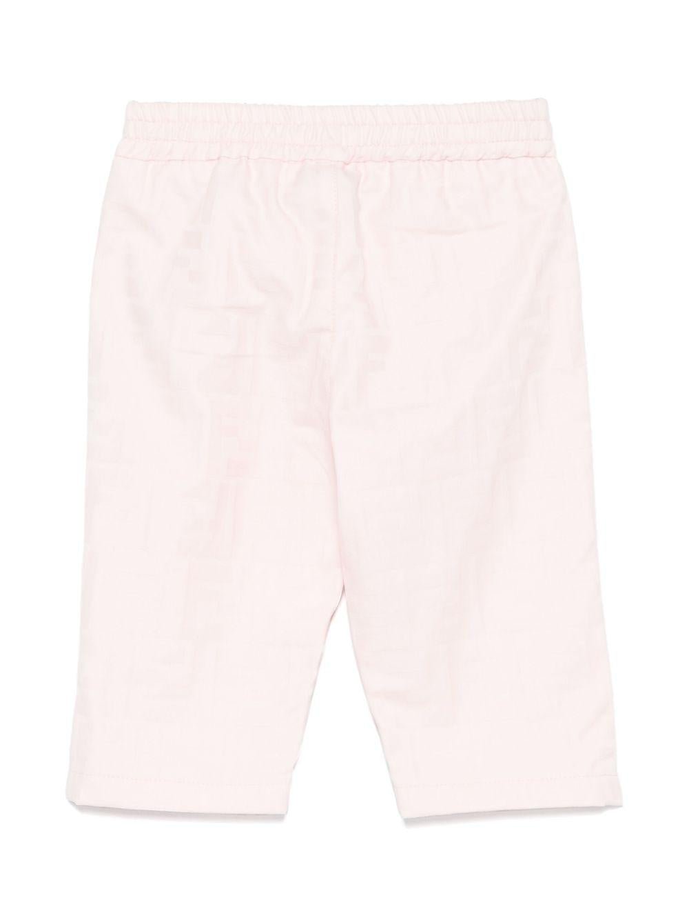 Pantaloni per neonata Fendi Kids rosa con elastico in vita - Rubino Kids