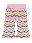 Pantaloni per neonata Missoni Kids rosa con motivo a zigzag - Rubino Kids