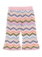 Pantaloni per neonata Missoni Kids rosa con motivo a zigzag - Rubino Kids