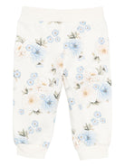 Pantaloni per neonata Monnalisa bianchi con stampa floreale - Rubino Kids