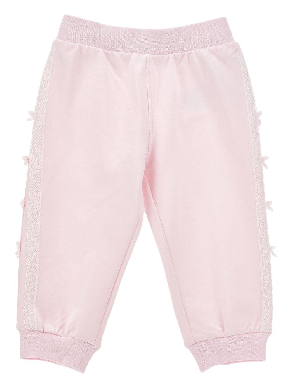 Pantaloni per neonata Monnalisa rosa con fiocco - Rubino Kids