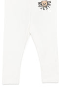 Pantaloni per neonata Moschino Kids bianchi con vita elasticizzata - Rubino Kids