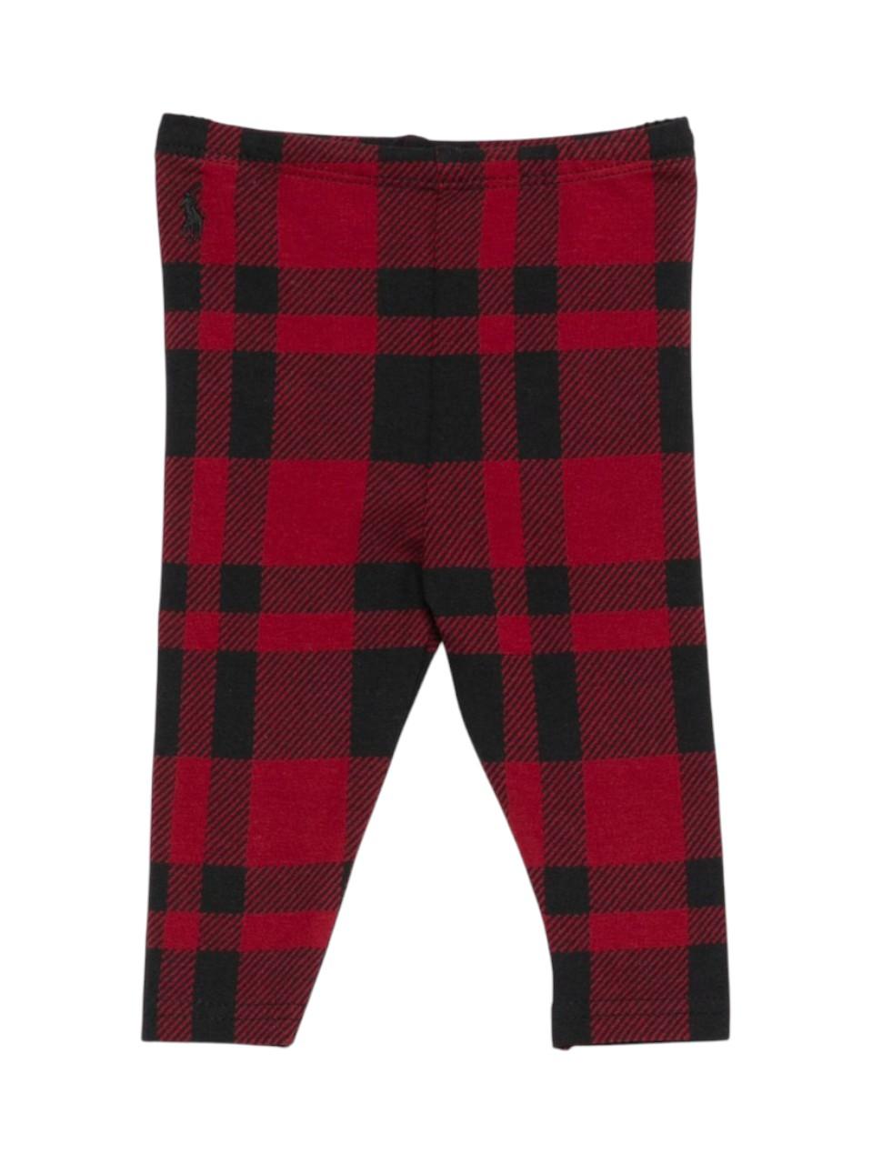 Pantaloni per neonata Polo Ralph Lauren Kids rossi con motivo a quadri - Rubino Kids