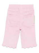 Pantaloni per neonata Stella McCartney Kids rosa con orlo smerlato - Rubino Kids