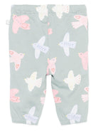 Pantaloni per neonata Stella McCartney Kids verde con coulisse e stampa di uccelli - Rubino Kids