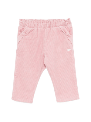 Tartine Et Chocolat baby girl's pink ribbed trousers