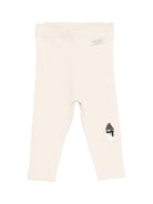 Pantaloni per neonati Donsje beige con pupazzo di neve ricamato - Rubino Kids