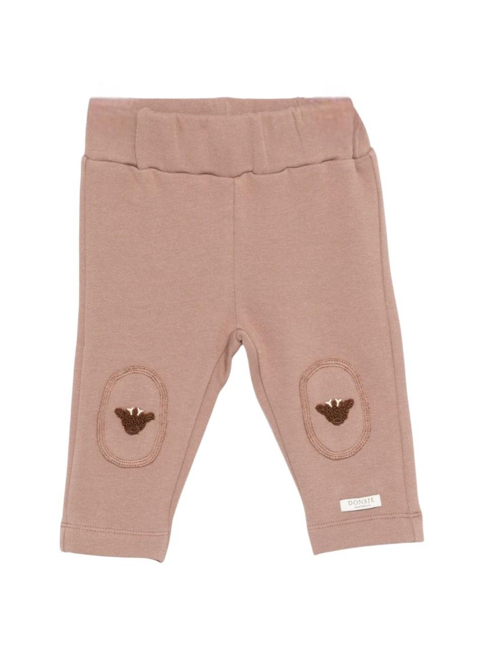 Pantaloni per neonati Donsje beige con toppe sulle ginocchia - Rubino Kids