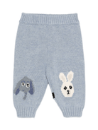 Pantaloni per neonati Molo azzurri con motivo cane e coniglio - Rubino Kids