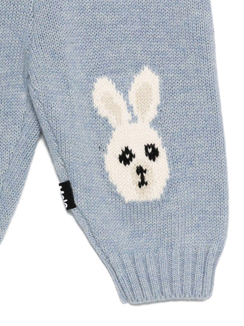 Pantaloni per neonati Molo azzurri con motivo cane e coniglio - Rubino Kids