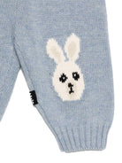 Pantaloni per neonati Molo azzurri con motivo cane e coniglio - Rubino Kids