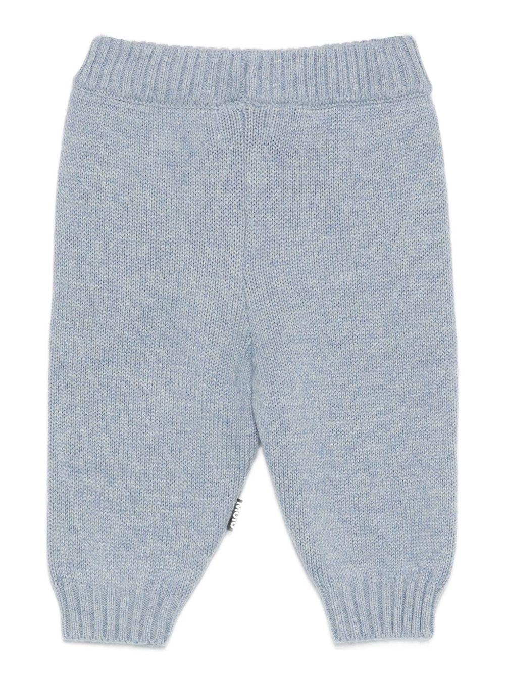 Pantaloni per neonati Molo azzurri con motivo cane e coniglio - Rubino Kids