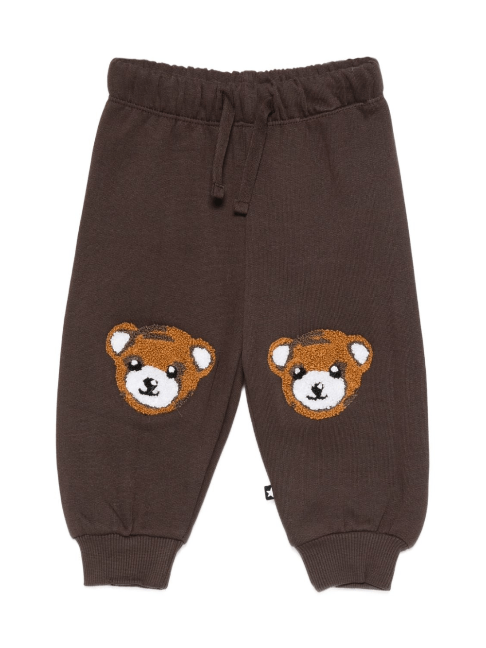 Pantaloni per neonati Molo marroni con ricamo orsetto - Rubino Kids