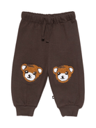Pantaloni per neonati Molo marroni con ricamo orsetto - Rubino Kids