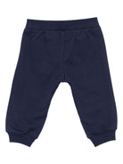 Pantaloni per neonati Moschino Kids blu con logo Teddy Bear - Rubino Kids