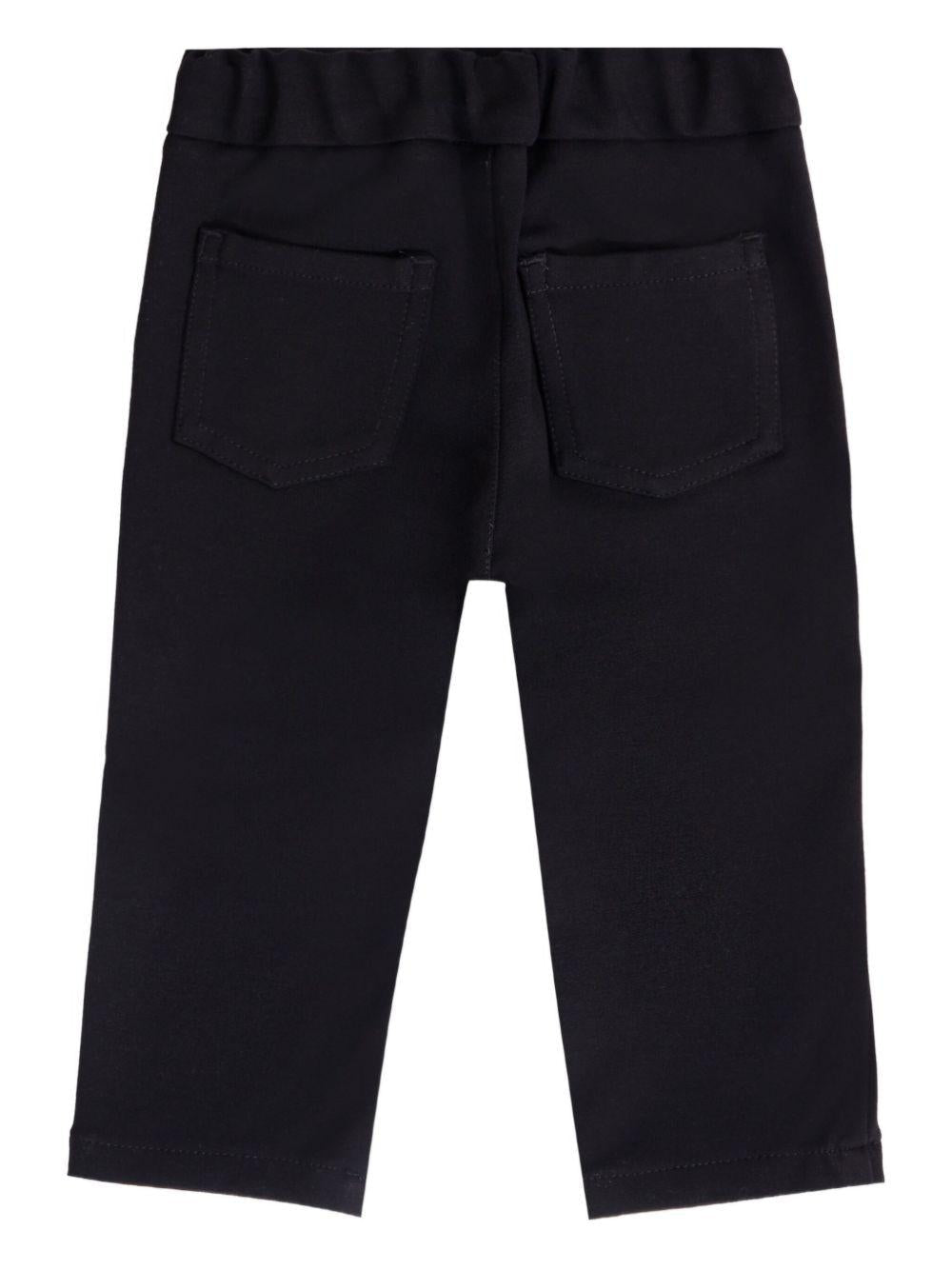 Pantaloni per neonato Balmain Kids neri con applicazione con logo e vita elasticizzata - Rubino Kids