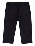 Pantaloni per neonato Balmain Kids neri con applicazione con logo e vita elasticizzata - Rubino Kids