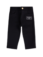 Pantaloni per neonato Balmain Kids neri con applicazione con logo e vita elasticizzata - Rubino Kids