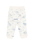 Pantaloni per neonato Bonpoint bianco con stampa grafica blu all - over - Rubino Kids