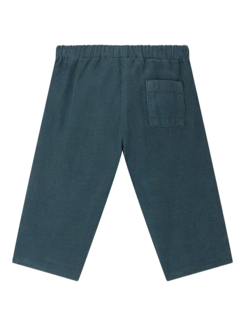 Pantaloni per neonato Bonpoint Dandy verde a coste con vita elasticizzata - Rubino Kids