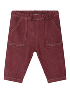 Pantaloni per neonato Bonpoint Thursday borgogna con vita elasticizzata - Rubino Kids