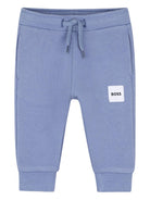 Pantaloni per neonato Boss Kids blu con couilisse e logo - Rubino Kids