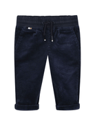 Pantaloni per neonato Boss Kidswear blu a coste con vita elasticizzata - Rubino Kids