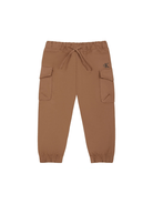 Pantaloni per neonato Calvin Klein Kids marrone con due tasche laterali applicate - Rubino Kids