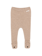 Pantaloni per neonato Donsje beige con applicazioni con facce d'orso - Rubino Kids