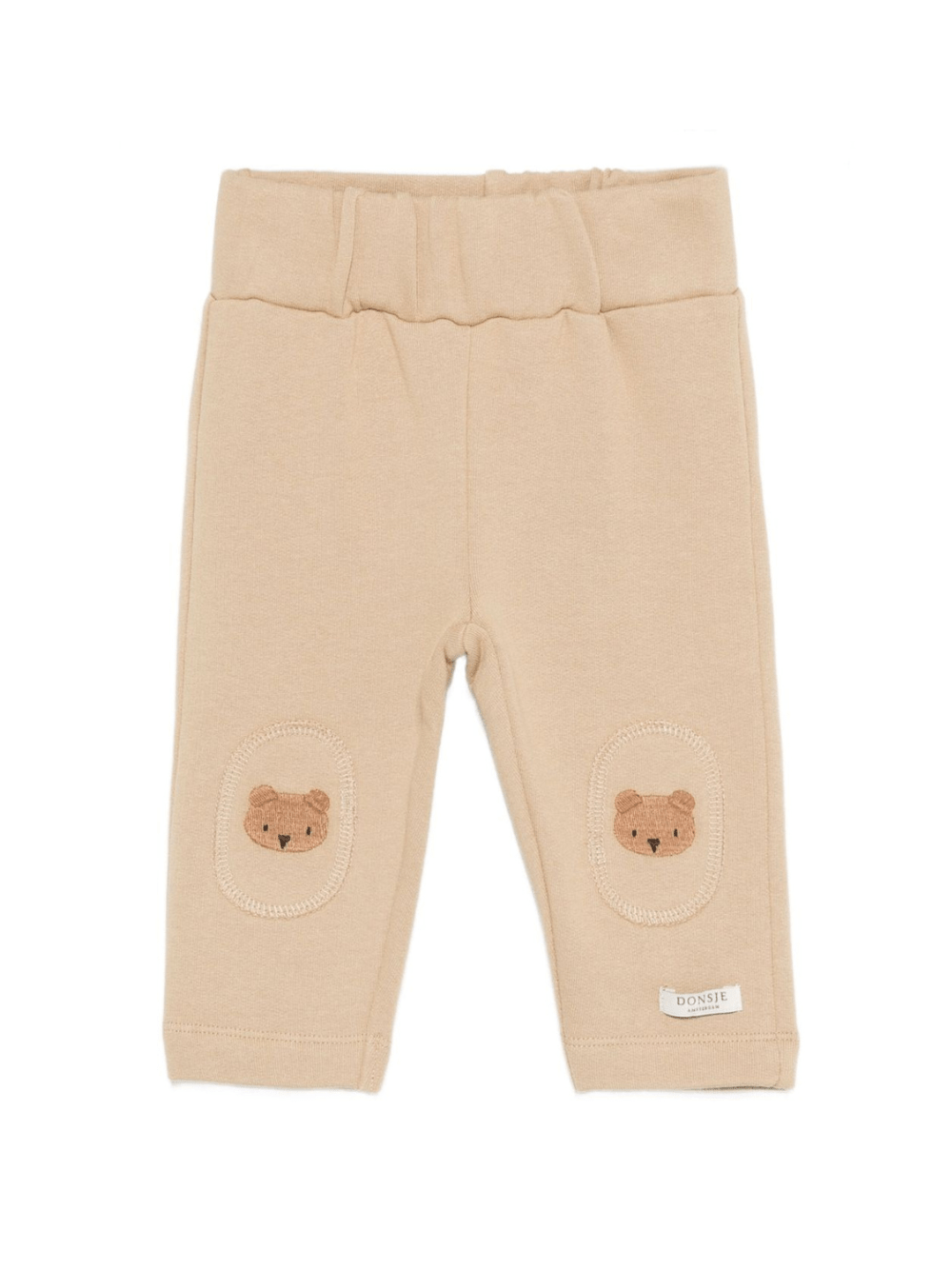Pantaloni per neonato Donsje beige con ricamo orso - Rubino Kids