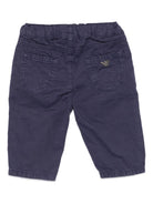 Pantaloni per neonato Emporio Armani Kids blu navy con tasche applicate - Rubino Kids