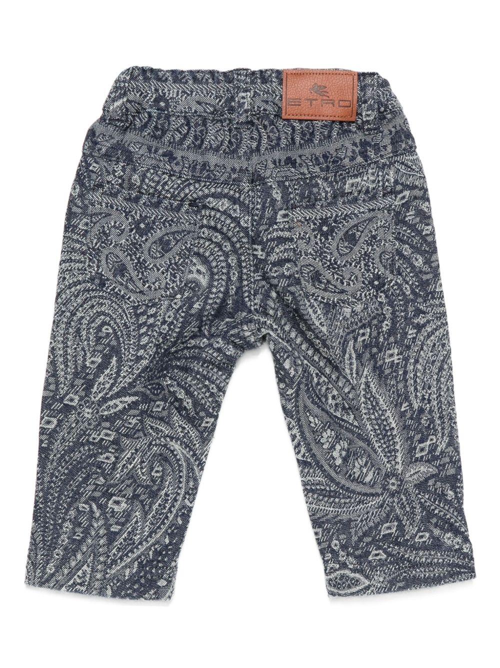 Pantaloni per neonato ETRO KIDS blu con stampa paisley - Rubino Kids