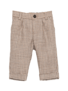 Pantaloni per neonato Fendi Kids beige con motivo a quadri - Rubino Kids