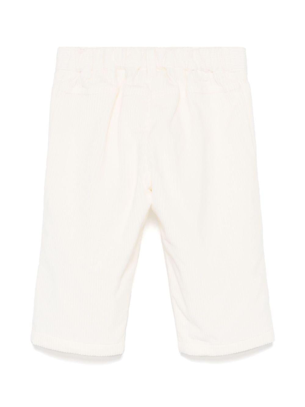 Pantaloni per neonato Fendi Kids bianco in velluto a coste - Rubino Kids
