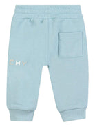 Pantaloni per neonato Givenchy Kids azzurri con stampa del logo - Rubino Kids