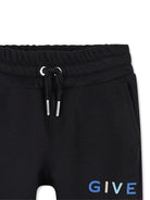 Pantaloni per neonato Givenchy Kids neri con fascia in vita con coulisse - Rubino Kids