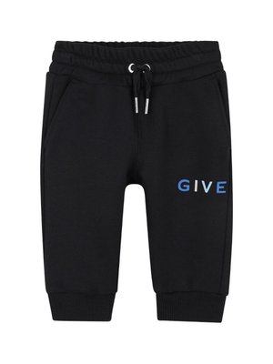 Pantaloni per neonato Givenchy Kids neri con fascia in vita con coulisse