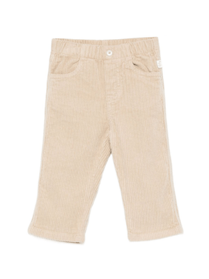 Pantaloni per neonato Il Gufo beige con tasche laterali