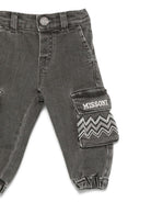 Pantaloni per neonato Missoni Kids grigi con tasche a zigzag - Rubino Kids