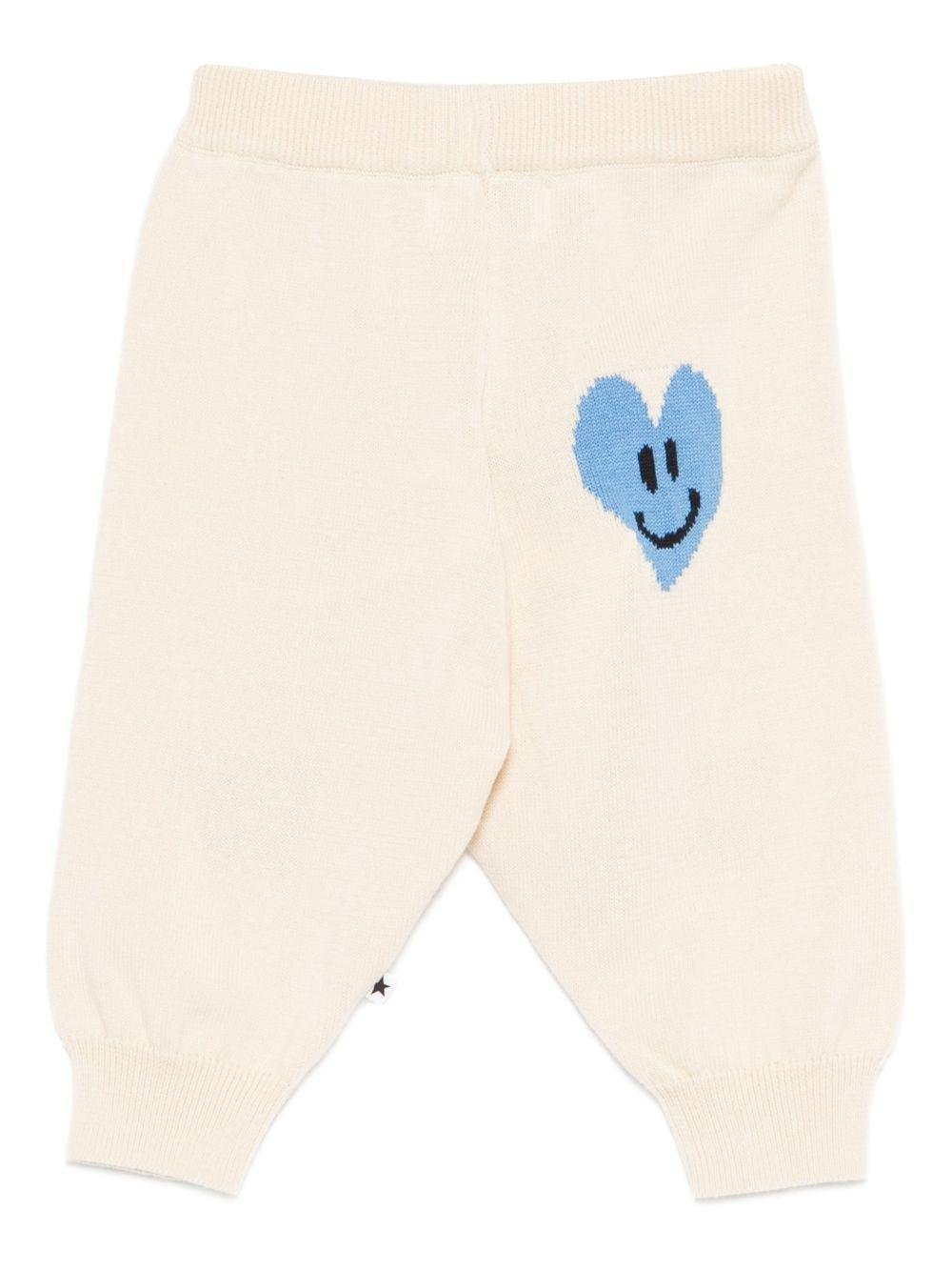 Pantaloni per neonato Molo bianco con stampa a cuore - Rubino Kids
